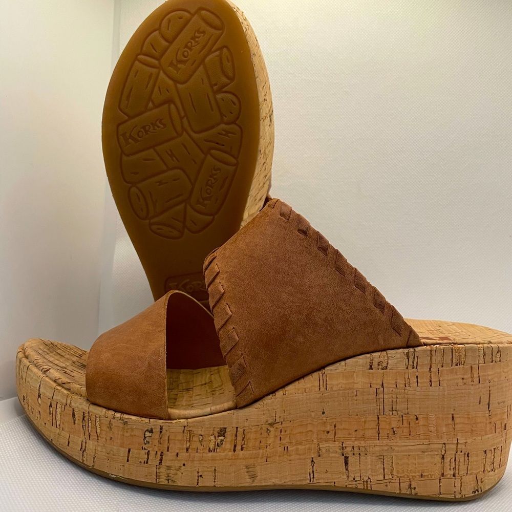 KORKS Sandals Brown Wedge Heel